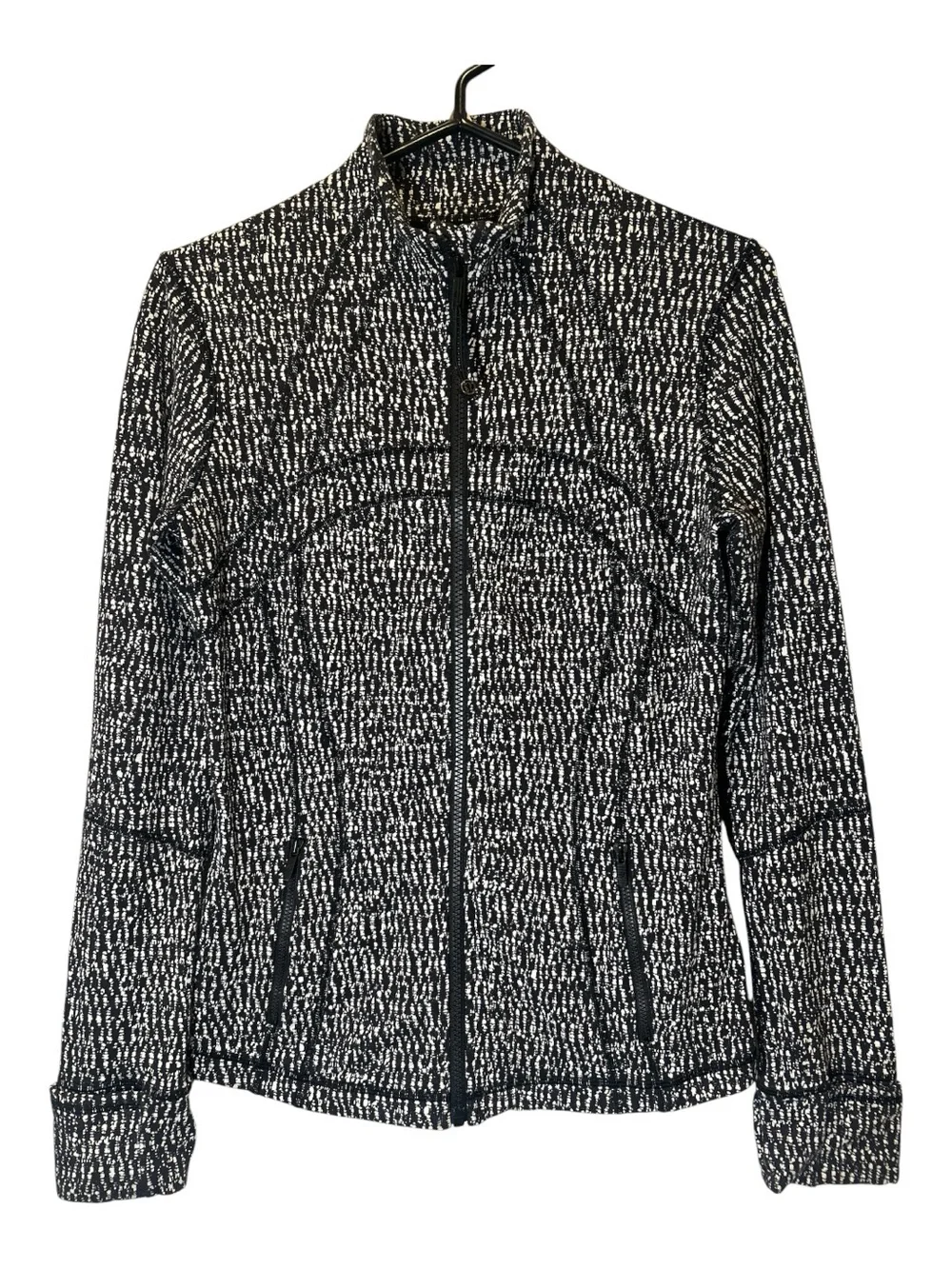 Lululemon Define  Jacket Womens Black & White Zip-Front Jacket size 8